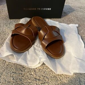 Cognac Tiana Flat Sandals